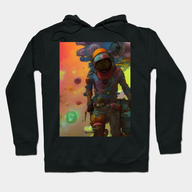 Astronaut in Rainbow Colours Hoodie by LyndiiLoubie